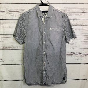 Buffalo Pin Stripe Button up Short Sleeve Shirt
